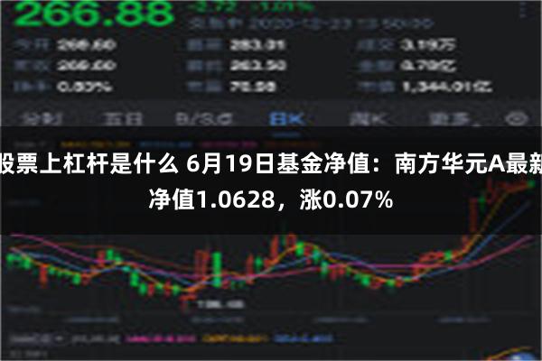 股票上杠杆是什么 6月19日基金净值：南方华元A最新净值1.0628，涨0.07%