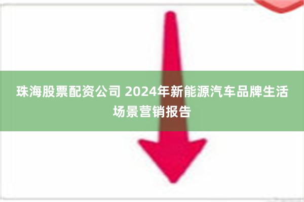 珠海股票配资公司 2024年新能源汽车品牌生活场景营销报告